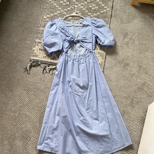 Light blue WAYF cut-out midi dress